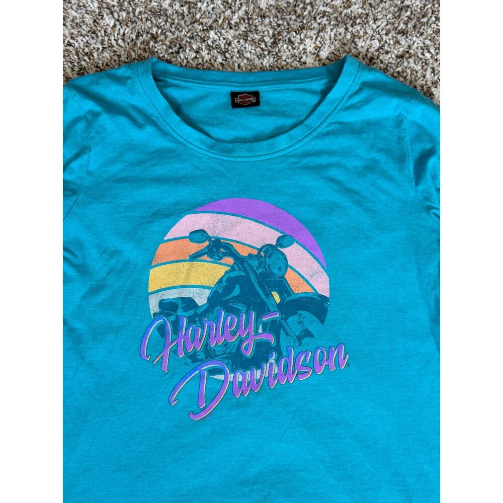 Harley Davidson Long Sleeve Women's Blue Medium Shirt Red River